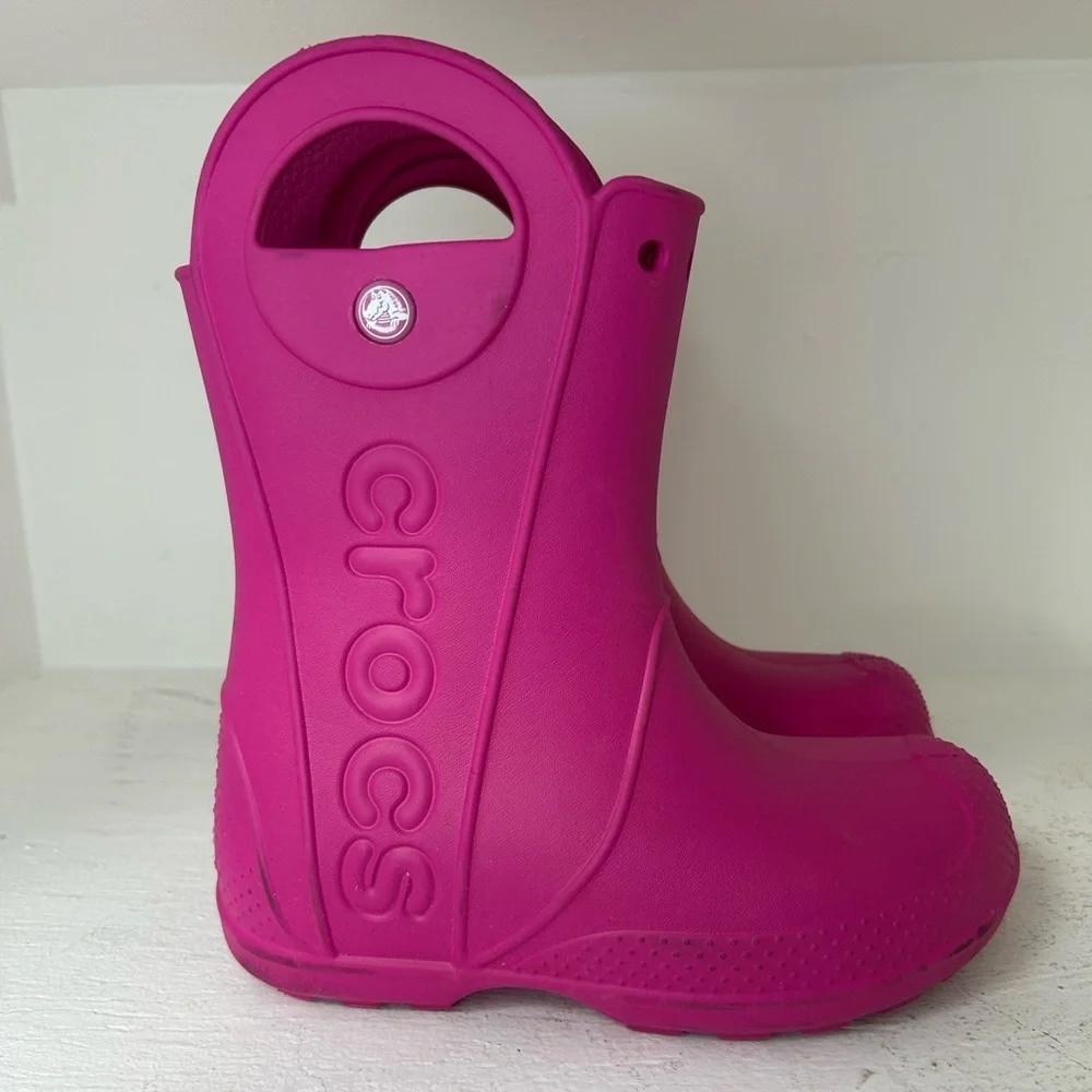 CROCS Fuchsia Kids' Rain Boots